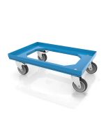 Budget Eco Blue Open Deck Transport Trolley with Rubber Wheels