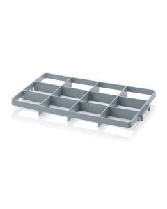 12 Compartment Top Section Euro Crate Divider Insert