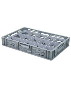 15 Compartment Base Section Euro Crate Divider Insert