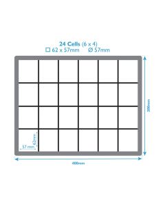 24 Compartment Polypropylene Euro Box Dividers 