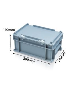 Quarter Euro Container with Hinged Lid (300x200x190mm)