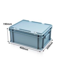 Euro Box with Hinged Lid L400xW300xH190mm