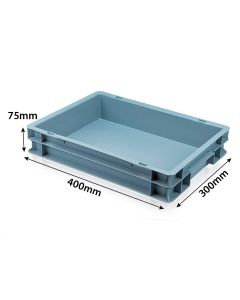 Shallow Plastic Storage Box L400xW300xH75mm