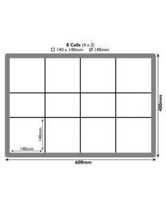 Saucer Storage Box With 8 Cells - Plate Size 0 - 140mm