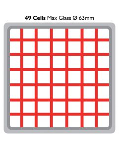 Commercial Glasswasher Tray For Flutes with 49 Compartments 