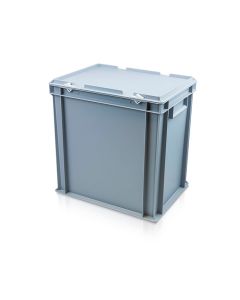 34 Litre Deep Euro Container With Attached Lid L400xW300xH415mm