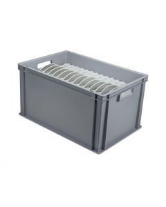 Dinner Plate Storage Box With Slotted Dividers