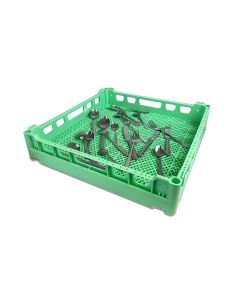 Commercial Dishwasher Rack Basket | 500x500mm Open Tray for Cutlery