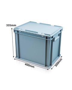 Euro Container With Hinged Lid L400xW300xH335mm