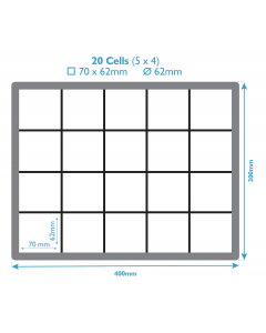 Shallow Euro Tray - 20 Cells