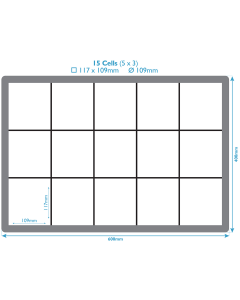 Solid Glass Box with 15 Compartments for lowball glasses