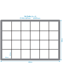 Solid Plastic Glassjack with 24 Compartments 