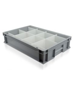 Solid Glassware Box with 8 Compartments for Wobble whiskey glasses