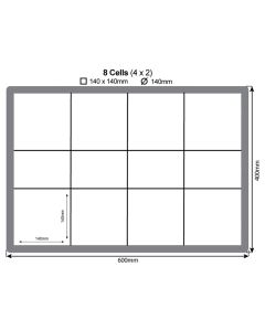 Saucer Crate With 8 Cells Plate Size Up To 140MM