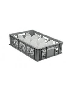 Ventilated Stacking Euro Container - 12 Compartments