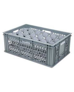 Stackable Glassware Crate With Removable Dividers - 24 Compartments