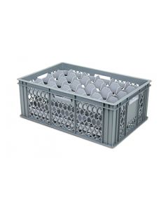 Stackable Glassware Crate With Removable Dividers - 24 Compartments