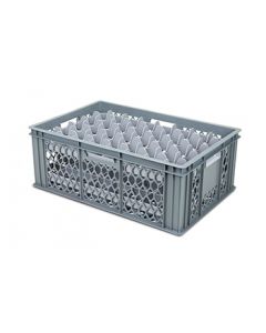 Stackable Glassware Crate With Removable Dividers - 40 Compartments