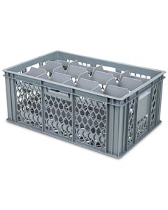 Stacking Warewasger Basket with Glassware Divider Inserts