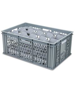 Stacking Euro Crate with Glassware Divider Insert 