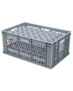 Stacking Warewasher Basket with Glasswasher Divider Inserts 