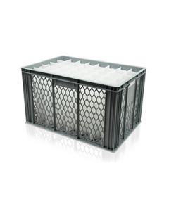 Ventilated Storage Crate For Tall Champagne Flutes