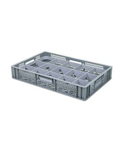 Shallow Glassware Crate with Base dividers 