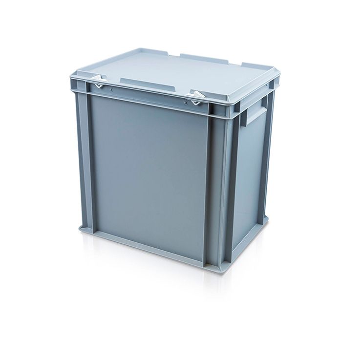 34 Litre Deep Euro Container With Attached Lid L400xW300xH415mm