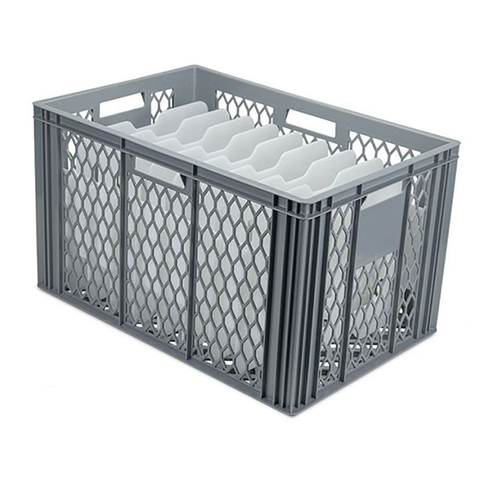 Large Dinner Plate Storage Crate With Compartments