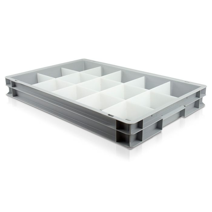 Shallow Plastic Box with 15 Compartments 