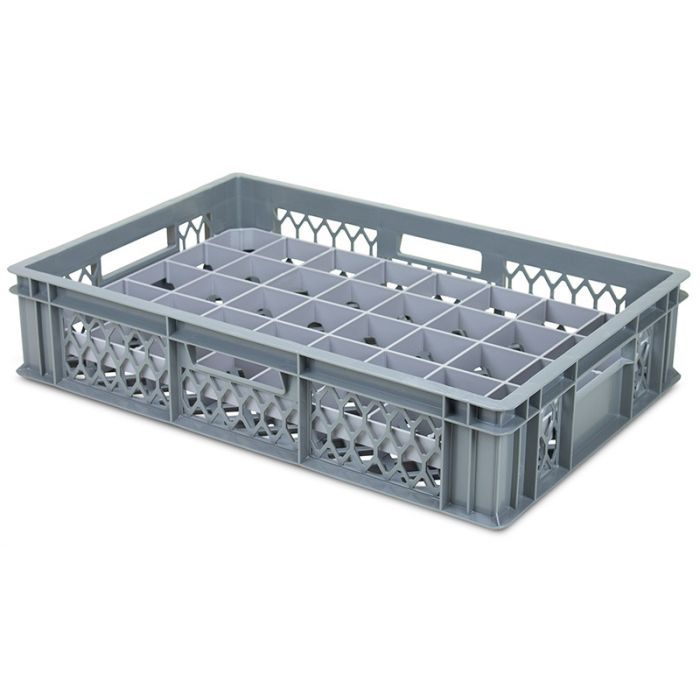 Stacking Glassware Euro Crate with Base Inserts 