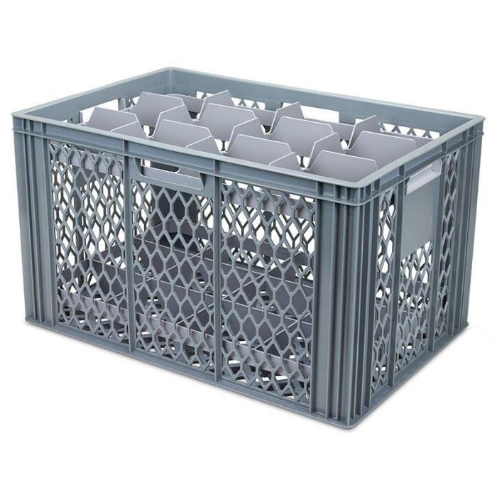 Perforated Euro Container with Dividers 