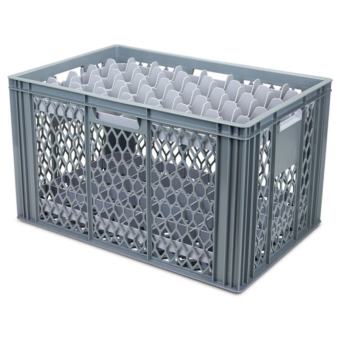 Perforate Crate with Top & Bottom Glassware Inserts